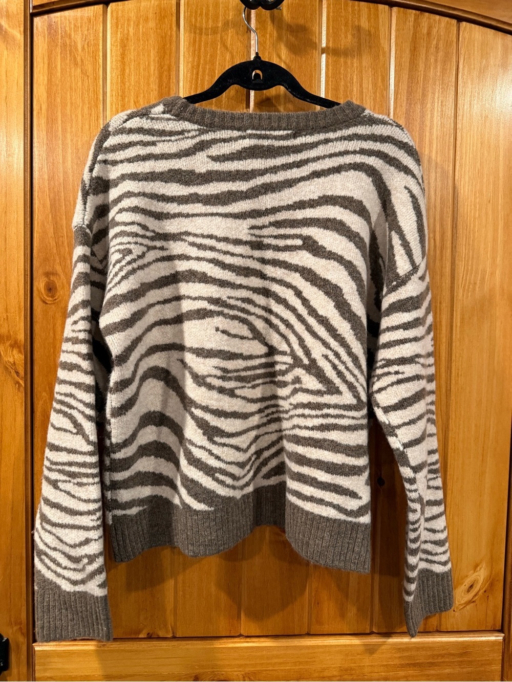Olivaceous Zebra Print Sweater - Picture 3 of 3